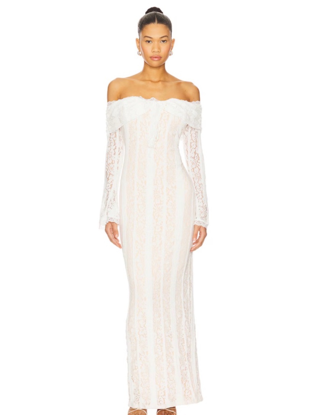 REVOLVE Annabelle off shoulder maxi in white
